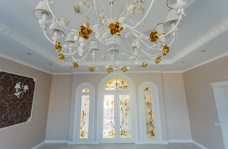 Витраж  дверь кухня. Техника Тиффани с фьюзингом.
