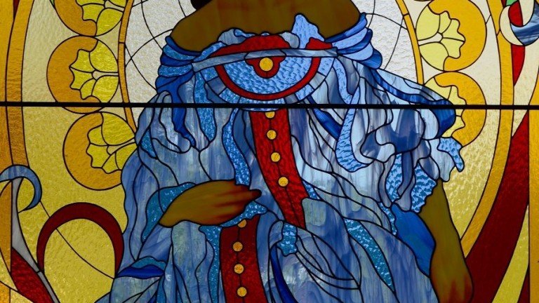 Витражное окно. Техника тиффани. Частный дом. г. Казань
