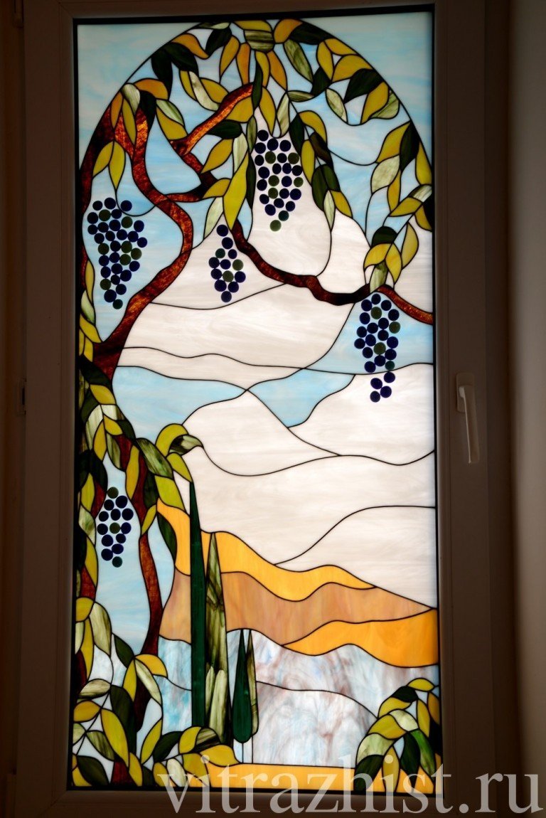 Витраж Тиффани в стеклопакете
