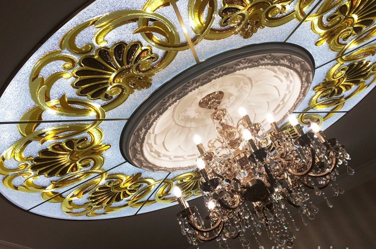 Витраж потолок. Частный дом. пос. Матур г. Казань.