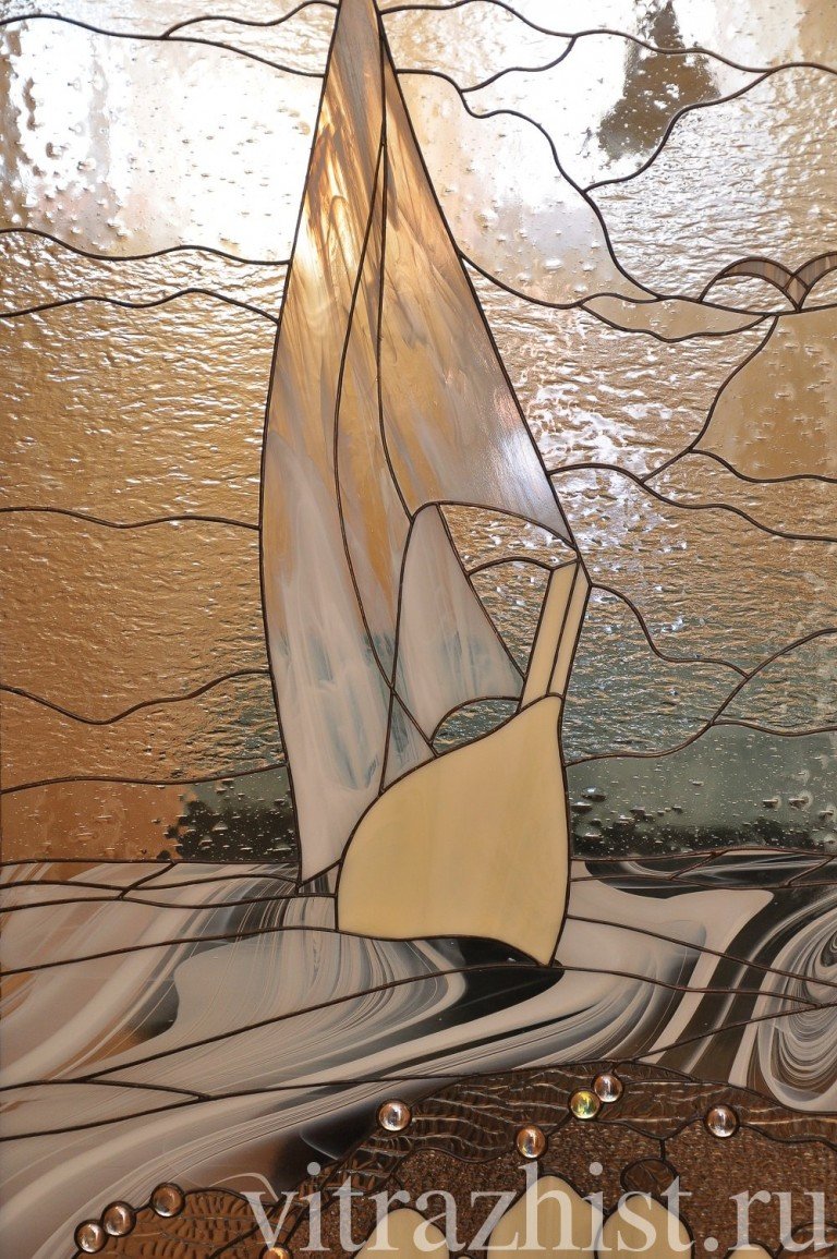 Витраж море, волны
